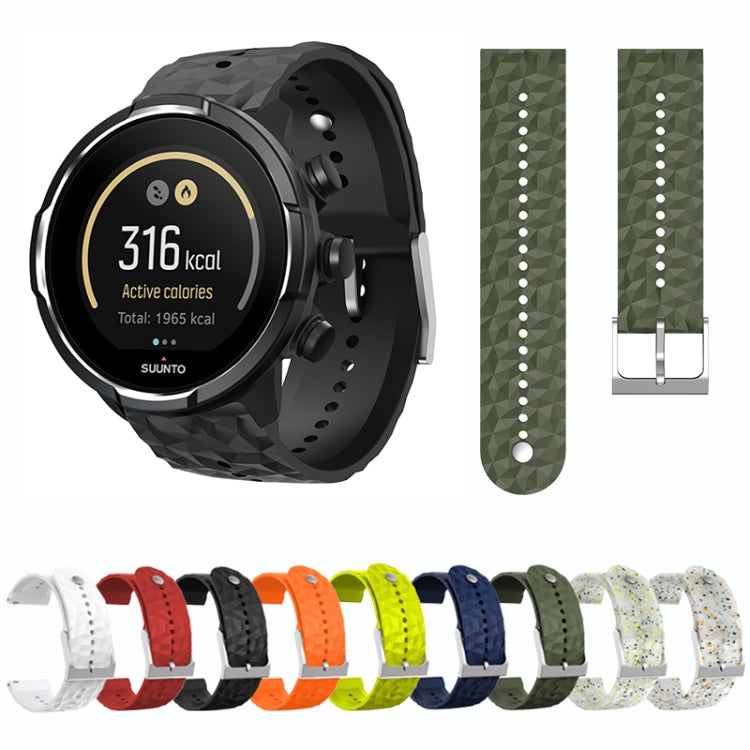 For Suunto 9 Rhombus Texture Silicone Watch Band(Grass Green) - free shipping - PMC TechLife - Order now!