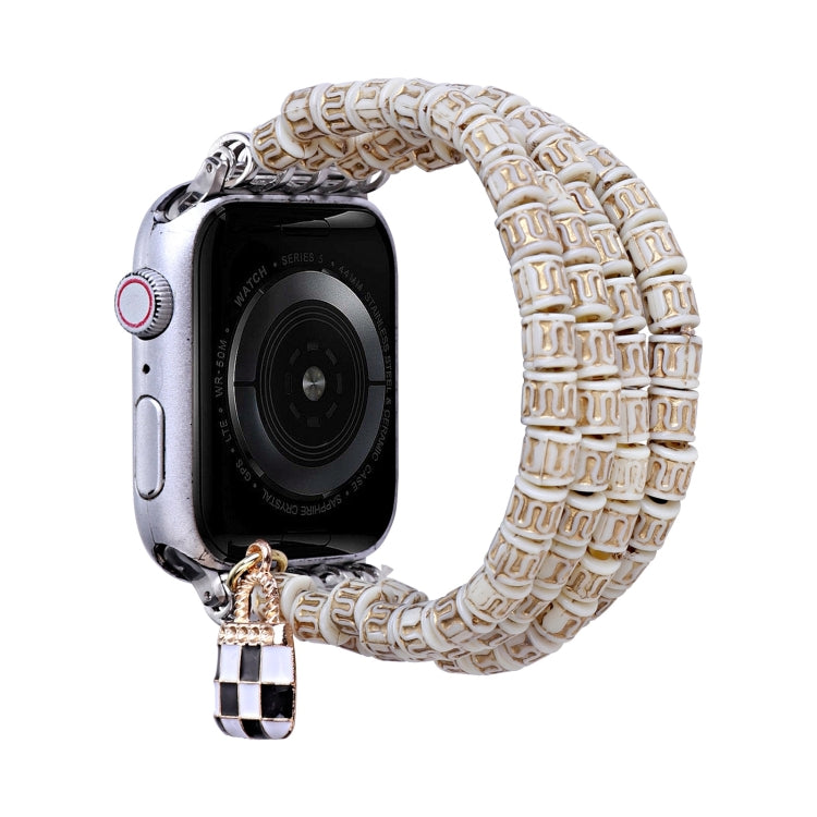 Multi-row Beads Watch Band For Apple Watch Ultra 49mm&Watch Ultra 2 49mm / Series 9&8&7 45mm / SE 3&SE 2&6&SE&5&4 44mm / 3&2&1 42mm(Vintage Barrel Beads) - free shipping - PMC TechLife - Order now!