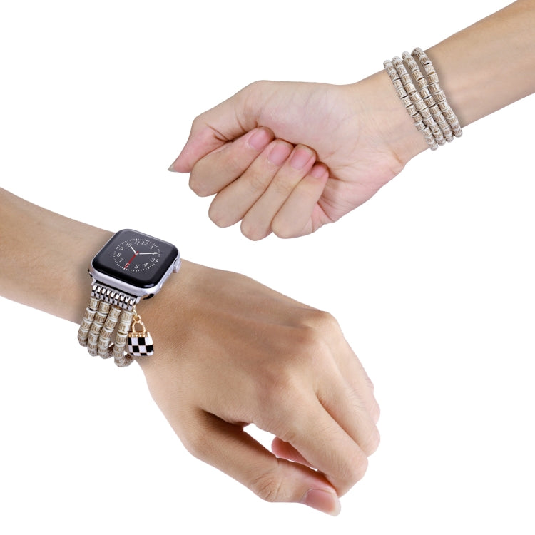 Multi-row Beads Watch Band For Apple Watch Ultra 49mm&Watch Ultra 2 49mm / Series 9&8&7 45mm / SE 3&SE 2&6&SE&5&4 44mm / 3&2&1 42mm(Vintage Barrel Beads) - free shipping - PMC TechLife - Order now!