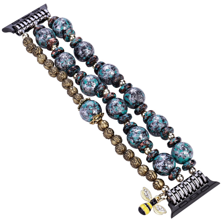 Rose Beads Watch Band For Apple Watch Ultra 49mm&Watch Ultra 2 49mm / Series 9&8&7 45mm / SE 3&SE 2&6&SE&5&4 44mm / 3&2&1 42mm(Rose Beads Bee) - free shipping - PMC TechLife - Order now!