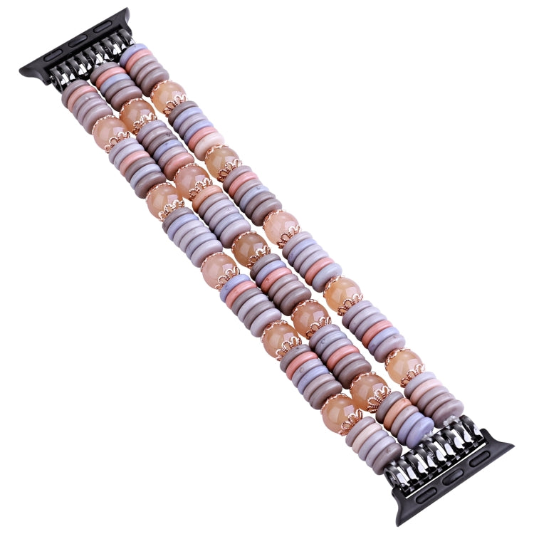 Pieces Beads Watch Band For Apple Watch Ultra 49mm&Watch Ultra 2 49mm / Series 9&8&7 45mm / SE 3&SE 2&6&SE&5&4 44mm / 3&2&1 42mm(Light Coffee) - free shipping - PMC TechLife - Order now!