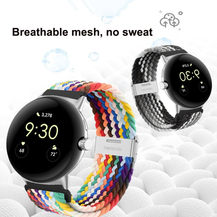 For Google Pixel Watch Metal Buckle Nylon Watch Band(Black Grey) - free shipping - PMC TechLife - Order now!