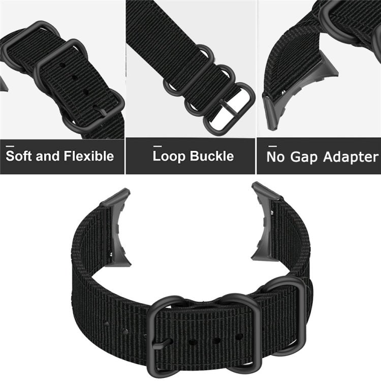For Google Pixel Watch Three-ring Black Buckle Nylon Watch Band(Black Orange) - free shipping - PMC TechLife - Order now!