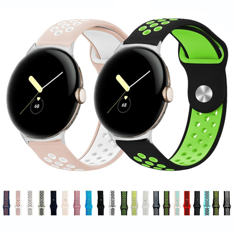For Google Pixel Watch Two-color Reverse Buckle Silicone Watch Band(Green Blue) - free shipping - PMC TechLife - Order now!