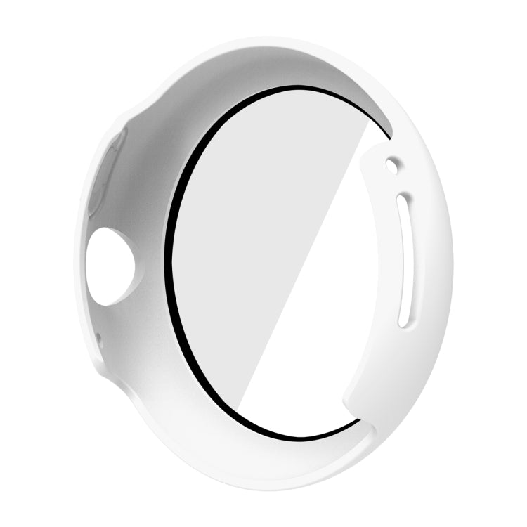 For Google Pixel Watch Frosted PC Frame Tempered Film Integrated Watch Protective Case(White) - free shipping - PMC TechLife - Order now!