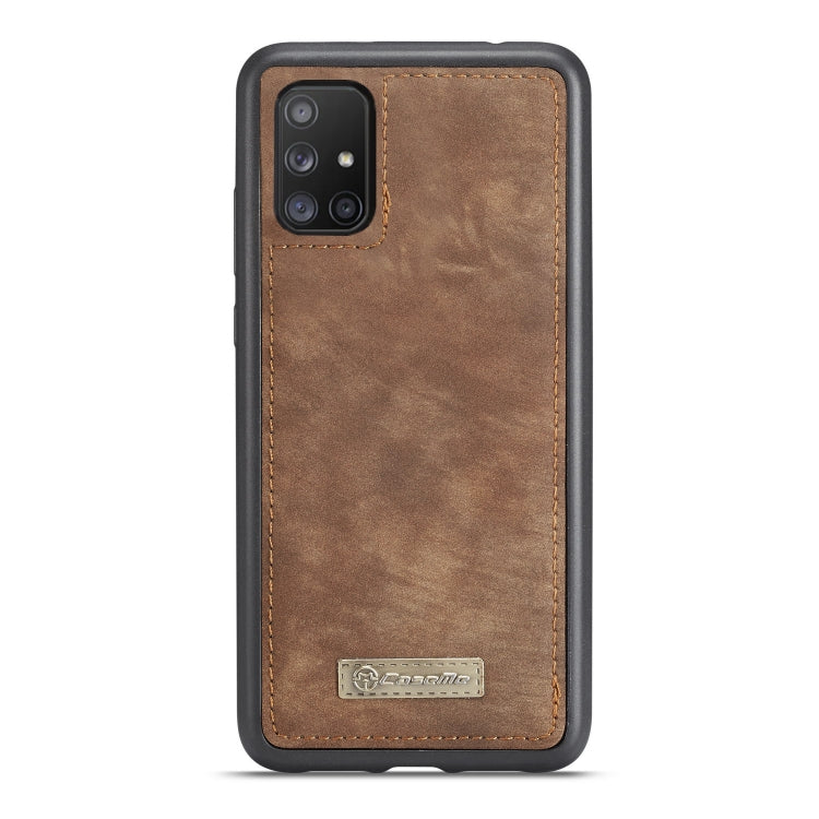 For Galaxy A71 CaseMe Detachable Multifunctional Horizontal Flip Leather Case, with Card Slot & Holder & Zipper Wallet & Photo Frame(Brown) - Galaxy Phone Cases by CaseMe | Online Shopping South Africa | PMC TechLife | Buy Now Pay Later Mobicred