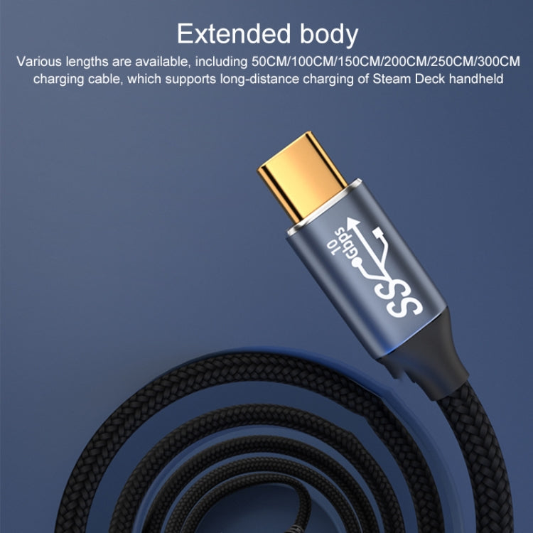 For Steam Deck Gen 100W USB-C/Type-C Male to USB-C/Type-C Female Stereo Curved Extension Cable, Length:2m - free shipping - PMC TechLife - Order now!
