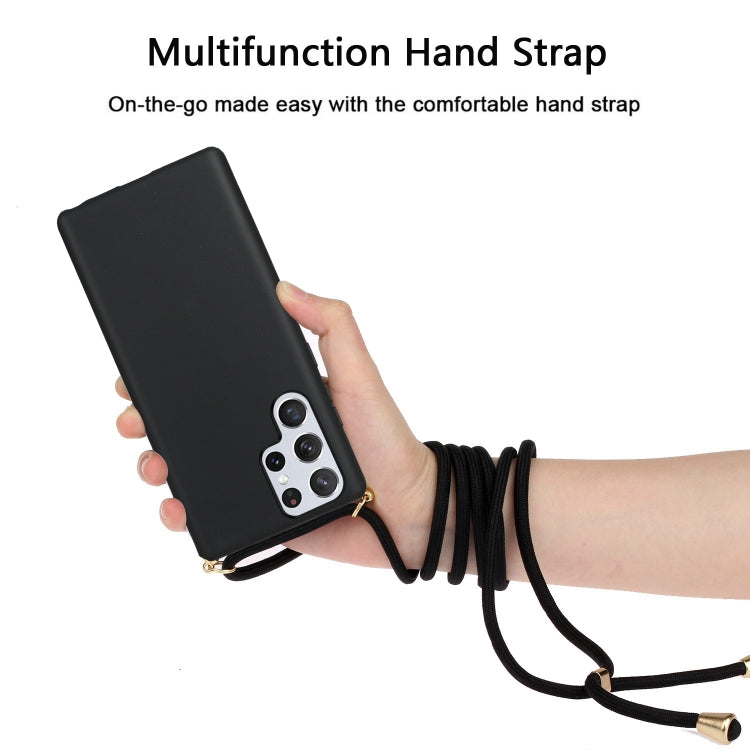 For Samsung Galaxy S23 Ultra 5G Wheat Straw Material + TPU Protective Case with Lanyard(Black) - free shipping - PMC TechLife - Order now!