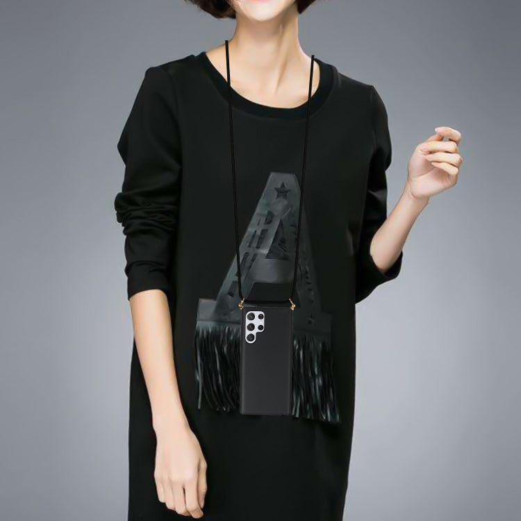 For Samsung Galaxy S23 Ultra 5G Wheat Straw Material + TPU Protective Case with Lanyard(Black) - free shipping - PMC TechLife - Order now!