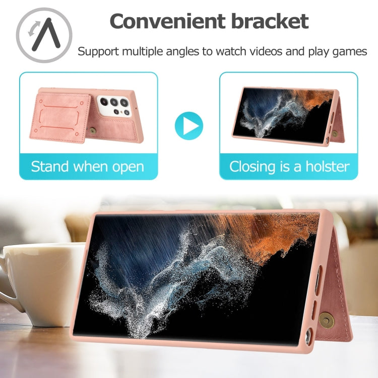 For Samsung Galaxy S21 Ultra 5G Dream Magnetic Back Cover Card Wallet Phone Case(Pink) - free shipping - PMC TechLife - Order now!