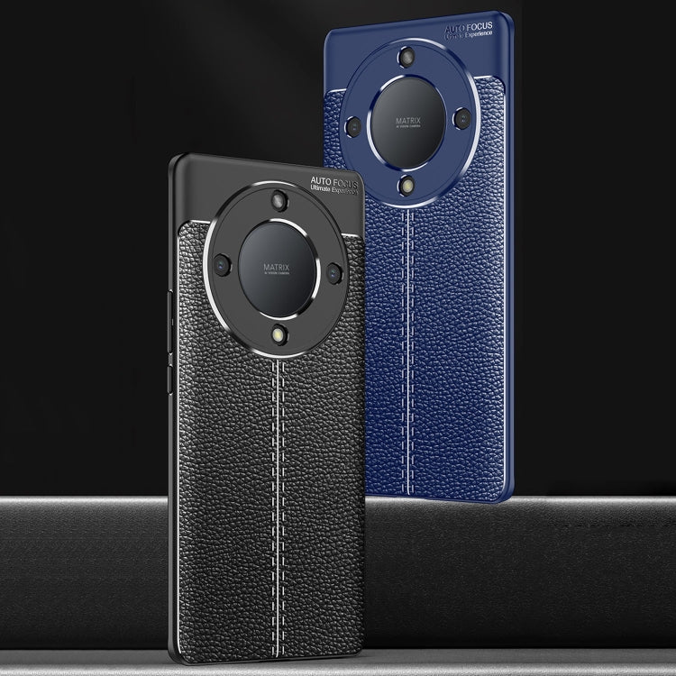 For Honor X9a Litchi Texture Shockproof TPU Phone Case(Blue) - Honor Cases by PMC TechLife | Online Shopping South Africa | PMC TechLife | Buy Now Pay Later Mobicred