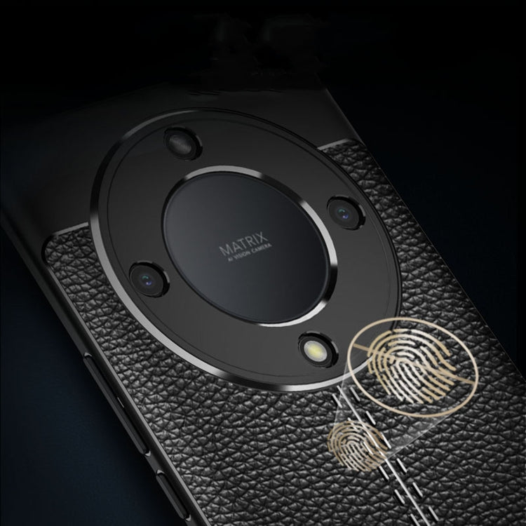 For Honor X9a Litchi Texture Shockproof TPU Phone Case(Blue) - Honor Cases by PMC TechLife | Online Shopping South Africa | PMC TechLife | Buy Now Pay Later Mobicred