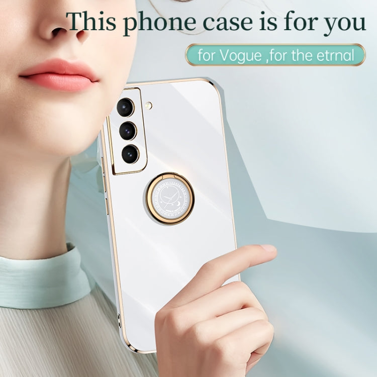 For Samsung Galaxy S21 5G XINLI Straight Edge 6D Electroplate TPU Phone Case with Ring Holder(Black) - free shipping - PMC TechLife - Order now!