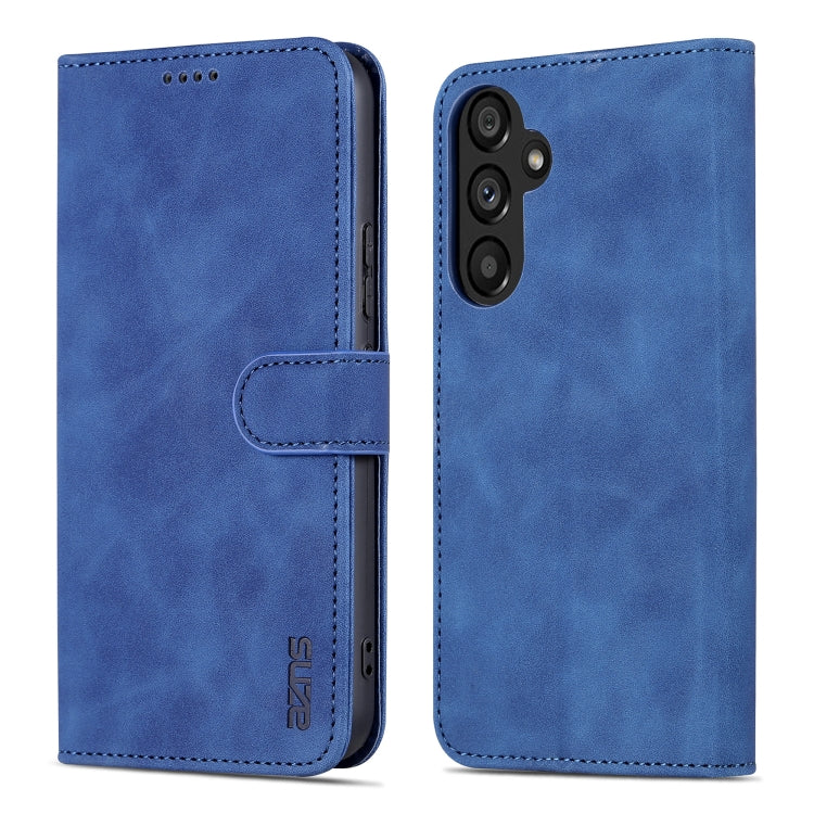 For Samsung Galaxy A34 5G AZNS Skin Feel Calf Texture Flip Leather Phone Case(Blue) - free shipping - PMC TechLife - Order now!