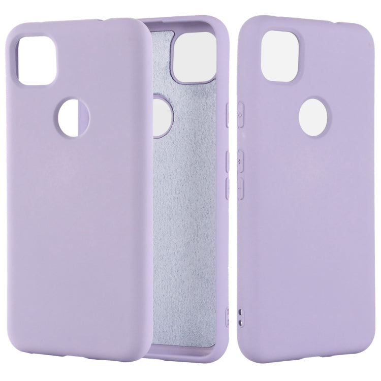 For Google Pixel 4a Pure Color Liquid Silicone Shockproof Full Coverage Case(Purple) - Google Cases by PMC Jewellery | Online Shopping South Africa | PMC Jewellery