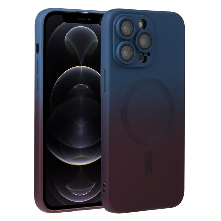 For iPhone 12 Pro Liquid TPU Silicone Gradient MagSafe Phone Case(Blue Purple) - free shipping - PMC TechLife - Order now!