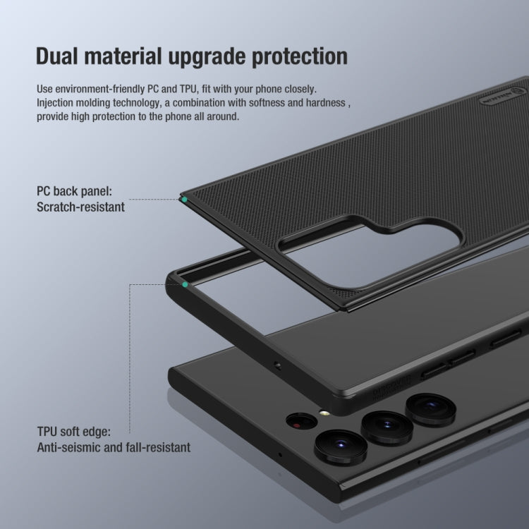 For Samsung Galaxy S23 Ultra 5G NILLKIN Super Frosted Shield Pro PC + TPU Phone Case(Black) - Galaxy S23 Ultra 5G Cases by NILLKIN | Online Shopping South Africa | PMC TechLife | Buy Now Pay Later Mobicred