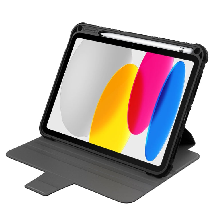 For iPad 2025 / 2022 NILLKIN Bumper Snapsafe Multifunctional Leather Tablet Case with Pen Slot(Black) - free shipping - PMC TechLife - Order now!