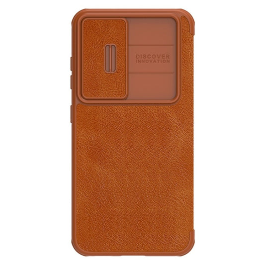 For Samsung Galaxy S23 5G NILLKIN QIN Series Pro Sliding Camera Cover Design Leather Phone Case(Brown) - Galaxy S23 5G Cases by NILLKIN | Online Shopping South Africa | PMC Jewellery