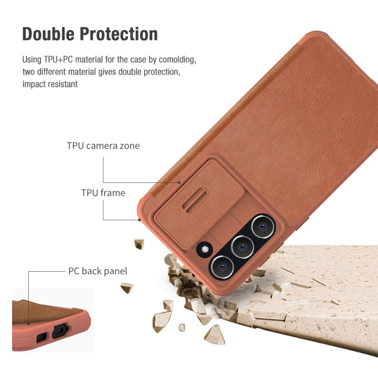 For Samsung Galaxy S23+ 5G NILLKIN QIN Series Pro Sliding Camera Cover Design Leather Phone Case(Black) - Galaxy S23+ 5G Cases by NILLKIN | Online Shopping South Africa | PMC TechLife | Buy Now Pay Later Mobicred