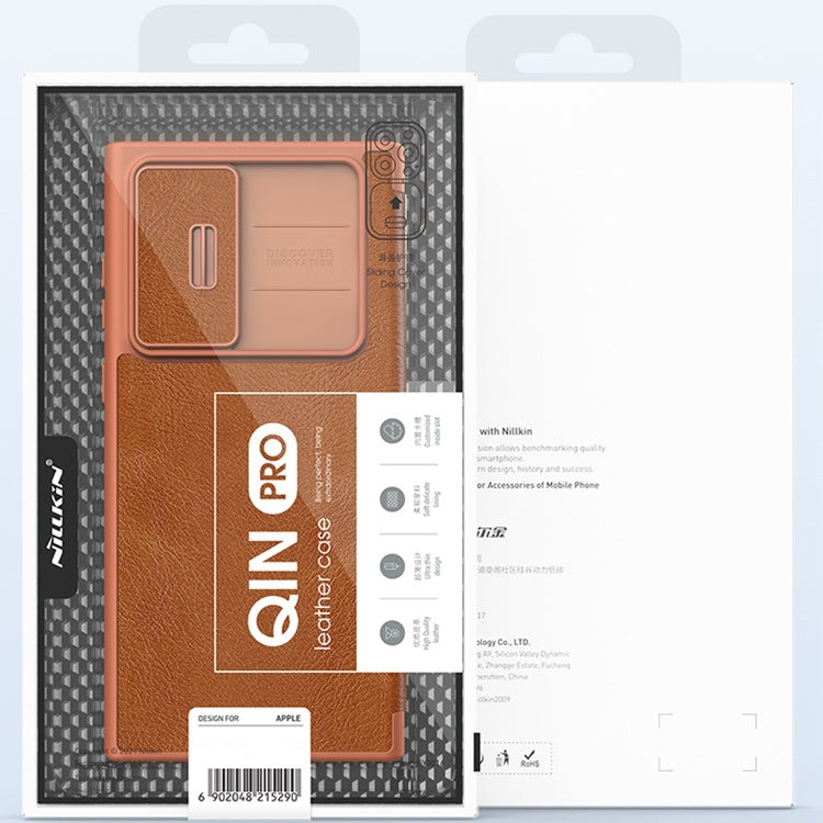 For Samsung Galaxy S23+ 5G NILLKIN QIN Series Pro Sliding Camera Cover Design Leather Phone Case(Black) - Galaxy S23+ 5G Cases by NILLKIN | Online Shopping South Africa | PMC TechLife | Buy Now Pay Later Mobicred