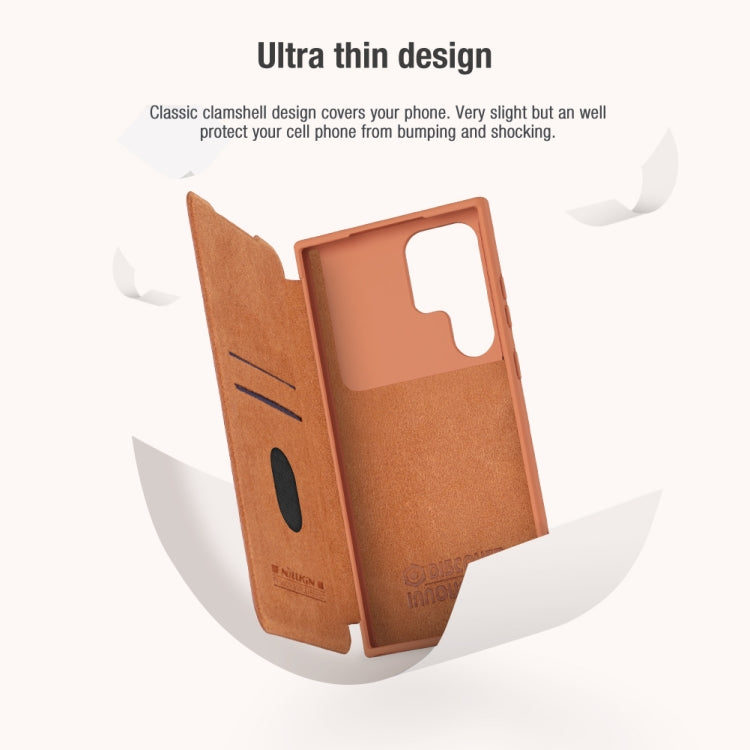 For Samsung Galaxy S23 Ultra 5G NILLKIN QIN Series Pro Sliding Camera Cover Design Leather Phone Case(Black) - Galaxy S23 Ultra 5G Cases by NILLKIN | Online Shopping South Africa | PMC TechLife