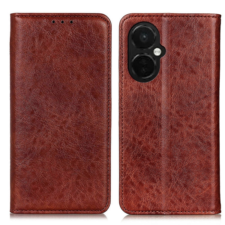 For OnePlus Nord CE 3 Lite Magnetic Crazy Horse Texture Leather Phone Case(Brown) - OnePlus Cases by PMC Jewellery | Online Shopping South Africa | PMC Jewellery