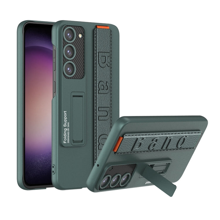 For Samsung Galaxy S23 5G GKK Ultra-thin Wristband Shockproof Phone Case with Holder(Green) - free shipping - PMC TechLife - Order now!