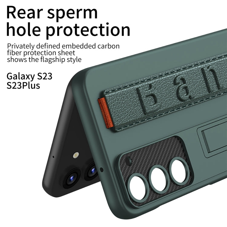 For Samsung Galaxy S23 5G GKK Ultra-thin Wristband Shockproof Phone Case with Holder(Green) - free shipping - PMC TechLife - Order now!