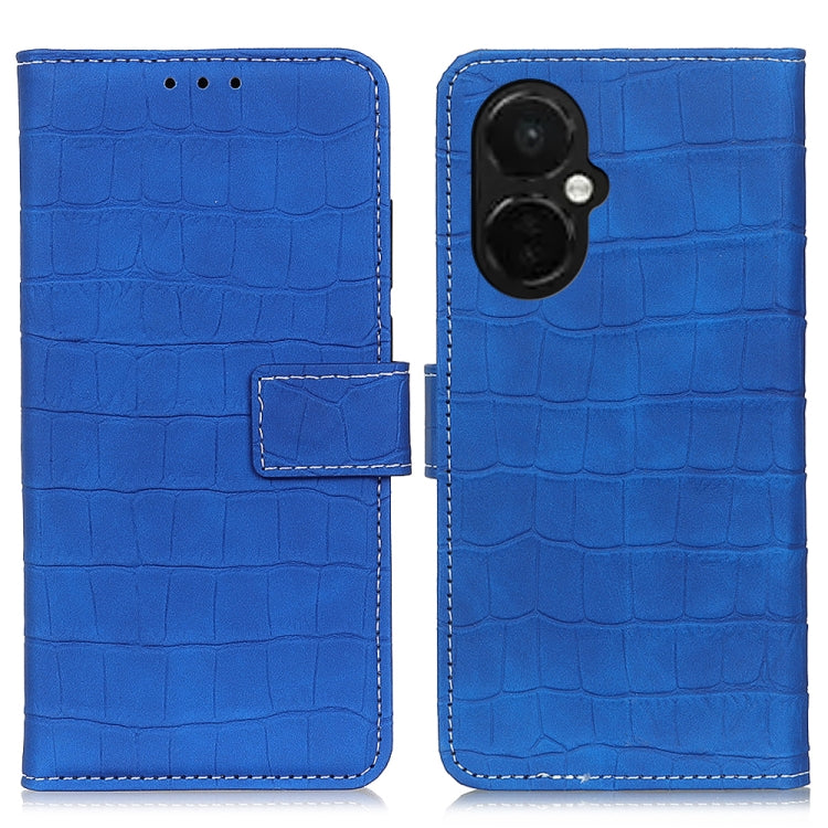 For OnePlus Nord CE 3 Lite Magnetic Crocodile Texture Leather Phone Case(Blue) - OnePlus Cases by PMC Jewellery | Online Shopping South Africa | PMC Jewellery