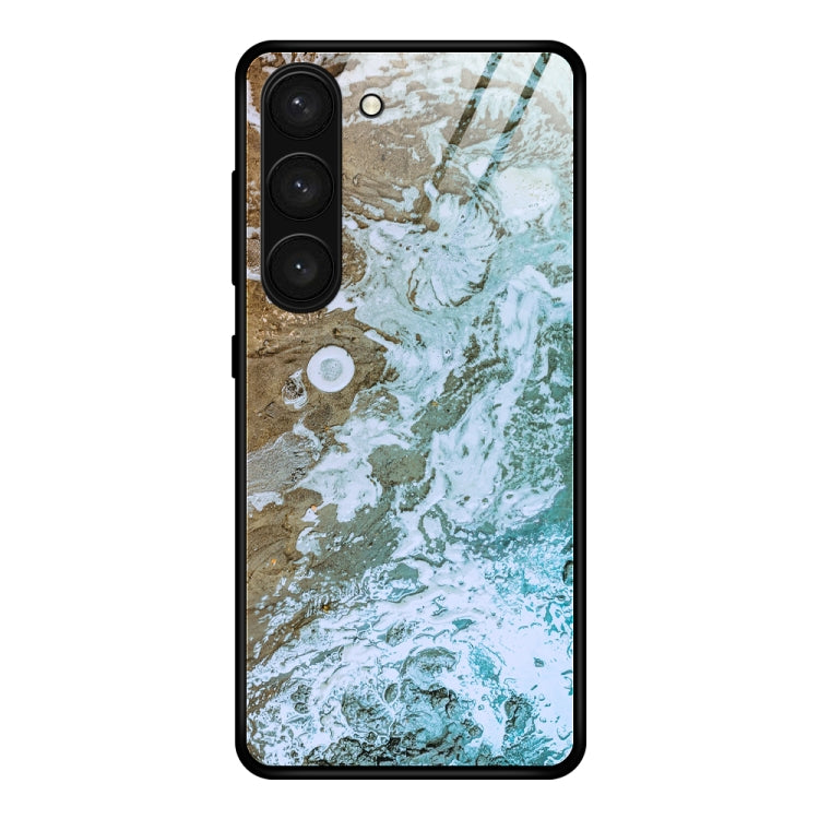 For Samsung Galaxy S23+ 5G Marble Pattern Glass Phone Case(Beach) - free shipping - PMC TechLife - Order now!