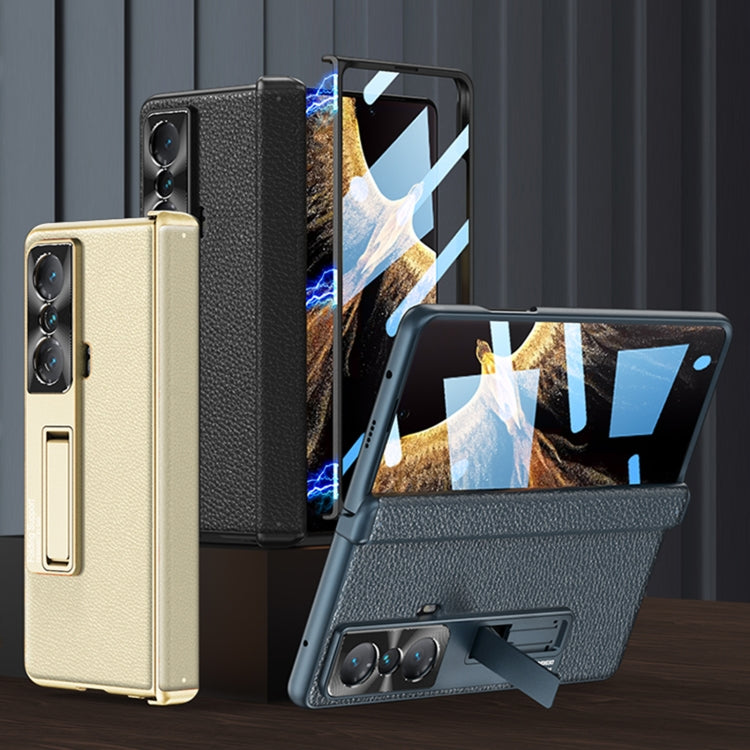 For Honor Magic VS GKK Magnetic Hinge Flip Leather Phone Case with Holder(Black) - Honor Cases by GKK | Online Shopping South Africa | PMC TechLife | Buy Now Pay Later Mobicred