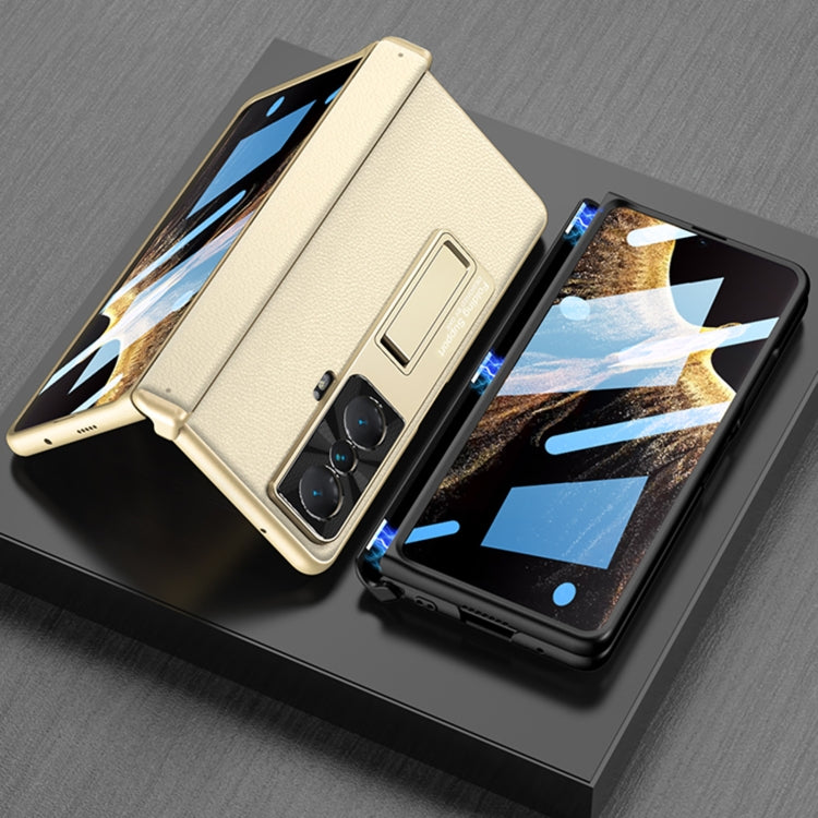 For Honor Magic VS GKK Magnetic Hinge Flip Leather Phone Case with Holder(Gold) - Honor Cases by GKK | Online Shopping South Africa | PMC TechLife | Buy Now Pay Later Mobicred