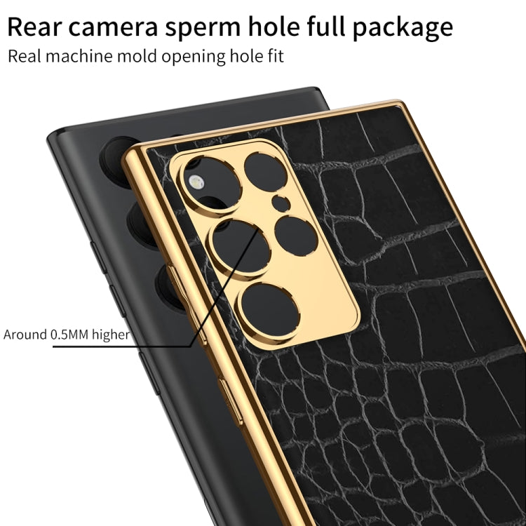 For Samsung Galaxy S23 Ultra 5G GKK Crocodile Texture Electroplating PU Protective Phone Case(Green) - Galaxy S23 Ultra 5G Cases by GKK | Online Shopping South Africa | PMC TechLife | Buy Now Pay Later Mobicred