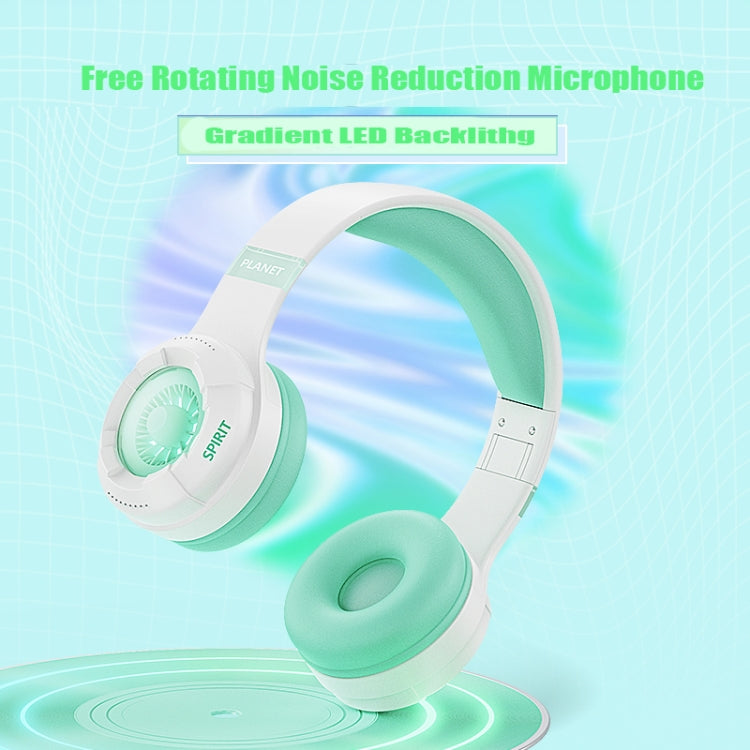 KE25 RGB Light Wireless Stereo Music Bluetooth Headset(Green) - Headset & Headphone by PMC Jewellery | Online Shopping South Africa | PMC Jewellery