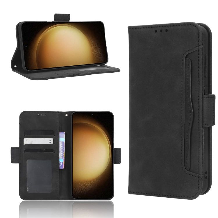 For Samsung Galaxy S23 5G Skin Feel Calf Texture Card Slots Leather Phone Case(Black) - Galaxy S23 5G Cases by PMC TechLife | Online Shopping South Africa | PMC TechLife | Buy Now Pay Later Mobicred