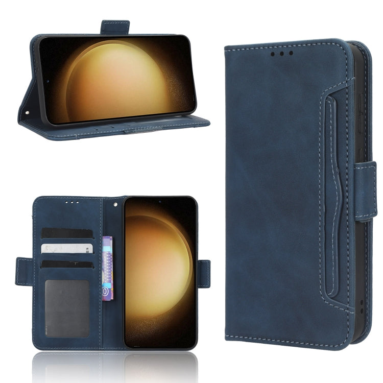 For Samsung Galaxy S23 5G Skin Feel Calf Texture Card Slots Leather Phone Case(Blue) - free shipping - PMC TechLife - Order now!