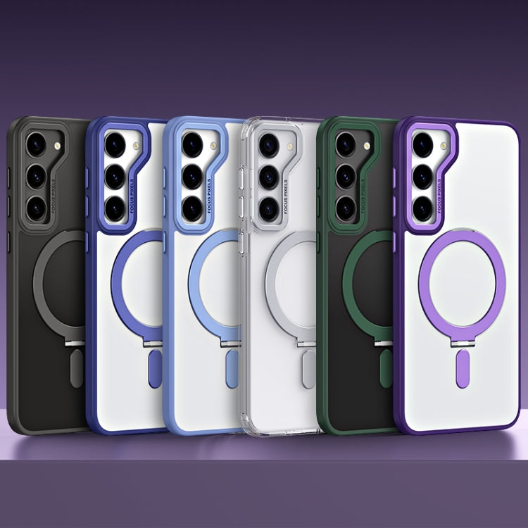 For Samsung Galaxy S23+ 5G Skin Feel MagSafe Shockproof Phone Case with Holder(Transparent White) - free shipping - PMC TechLife - Order now!