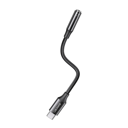 USAMS US-SJ599 AU16 Aluminum Alloy USB-C / Type-C to 3.5DC Audio Adapter Cable(Black) - Type-C Adapter by USAMS | Online Shopping South Africa | PMC Jewellery