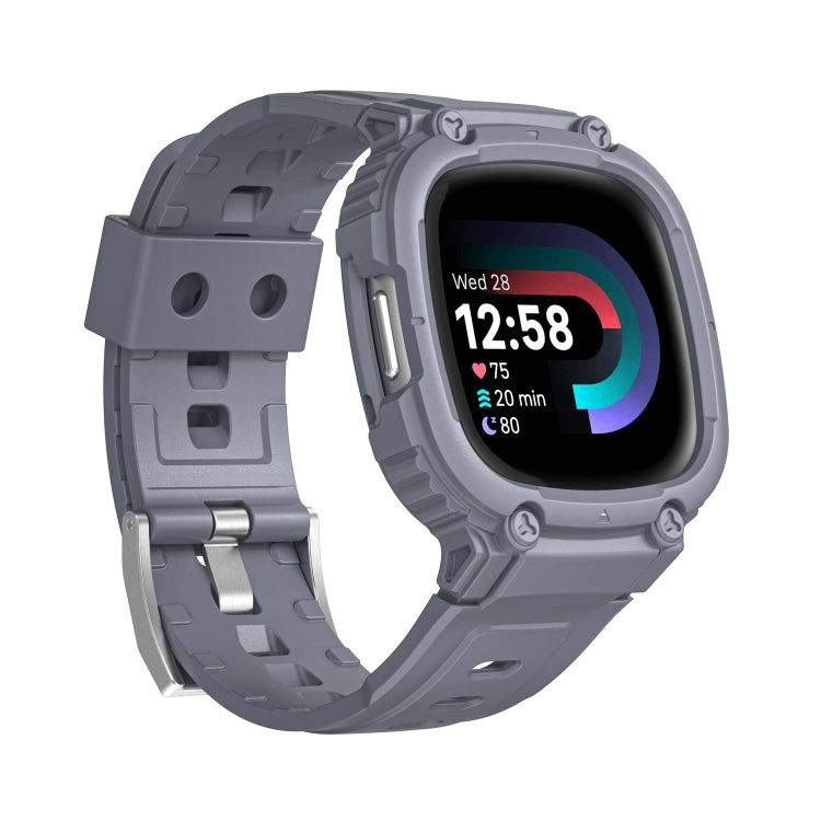 For Fitbit Versa 4 / 3 / Sense 2 / Sense 1 Armor Integrated TPU Watch Band(Grey) - Watch Bands by PMC TechLife | Online Shopping South Africa | PMC TechLife | Buy Now Pay Later Mobicred