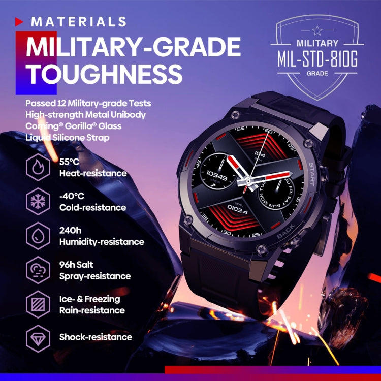 Zeblaze Vibe 7 Pro 1.43 inch Round Screen HD Smart Watch Support Voice Call / Health Monitoring(Black Silver) - free shipping - PMC TechLife - Order now!