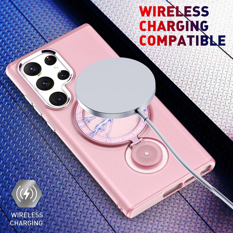 For Samsung Galaxy S22 Ultra 5G 360 Degree Rotation Holder MagSafe Magnetic Phone Case(Black) - Galaxy S22 Ultra 5G Cases by PMC TechLife | Online Shopping South Africa | PMC TechLife | Buy Now Pay Later Mobicred