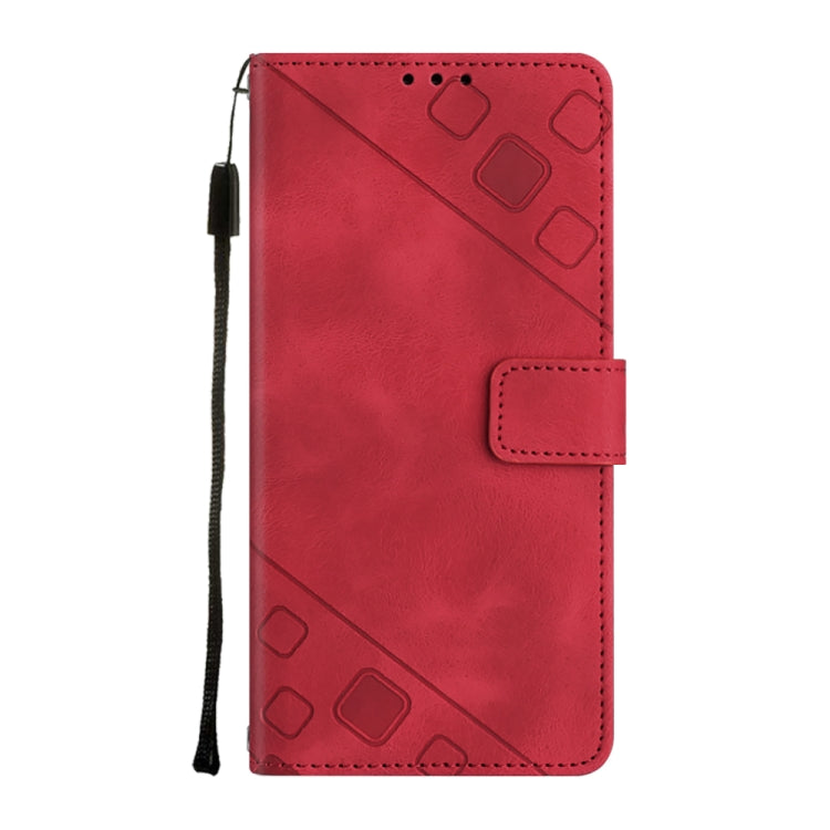 For OnePlus Nord CE 3 5G Skin-feel Embossed Leather Phone Case(Red) - OnePlus Cases by PMC Jewellery | Online Shopping South Africa | PMC Jewellery