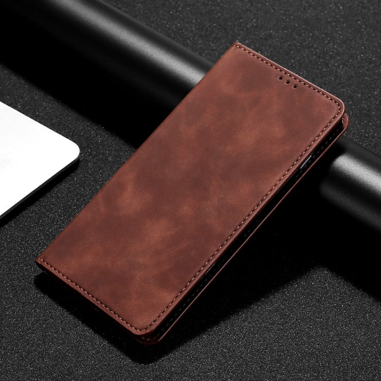 For OnePlus Ace 2/11R Skin Feel Magnetic Horizontal Flip Leather Phone Case(Dark Brown) - free shipping - PMC TechLife - Order now!