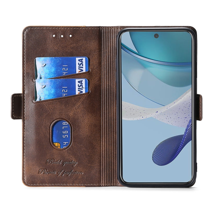For OnePlus Ace 2/11R Contrast Color Side Buckle Leather Phone Case(Light Brown + Green) - free shipping - PMC TechLife - Order now!