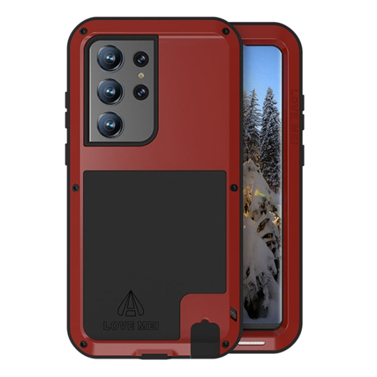 For Samsung Galaxy S23 Ultra 5G LOVE MEI Metal Shockproof Life Waterproof Dustproof Phone Case(Red) - free shipping - PMC TechLife - Order now!