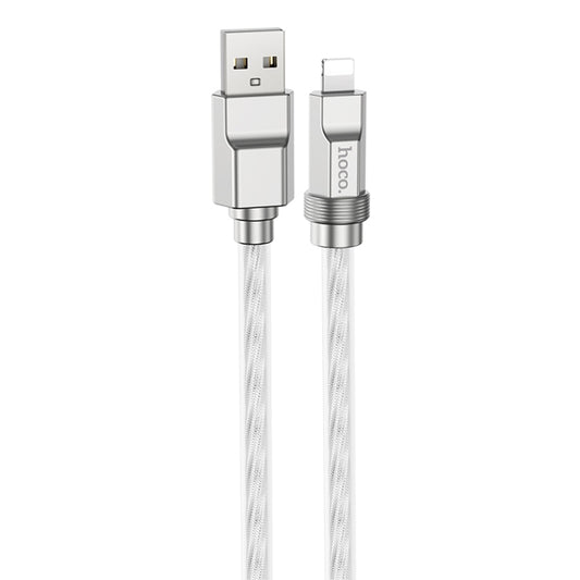 hoco U113 2.4A USB to 8 Pin Silicone Data Cable, Length: 1m(Silver) - Normal Style Cable by hoco | Online Shopping South Africa | PMC Jewellery