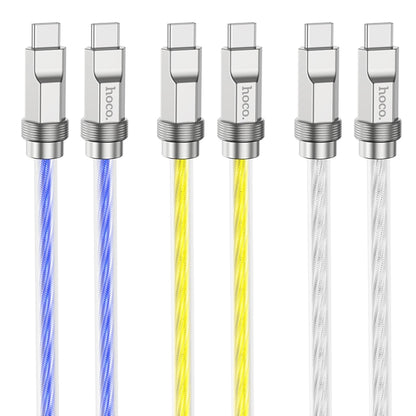 hoco U113 100W USB-C/Type-C to USB-C/Type-C Silicone Data Cable, Length: 1m(Silver) - USB-C & Type-C Cable by hoco | Online Shopping South Africa | PMC Jewellery