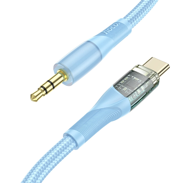 hoco UPA25 Transparent Exploration Version USB-C/Type-C Digital Audio Conversion Cable, Length: 1m(Blue) - Video & Audio Cable by hoco | Online Shopping South Africa | PMC Jewellery