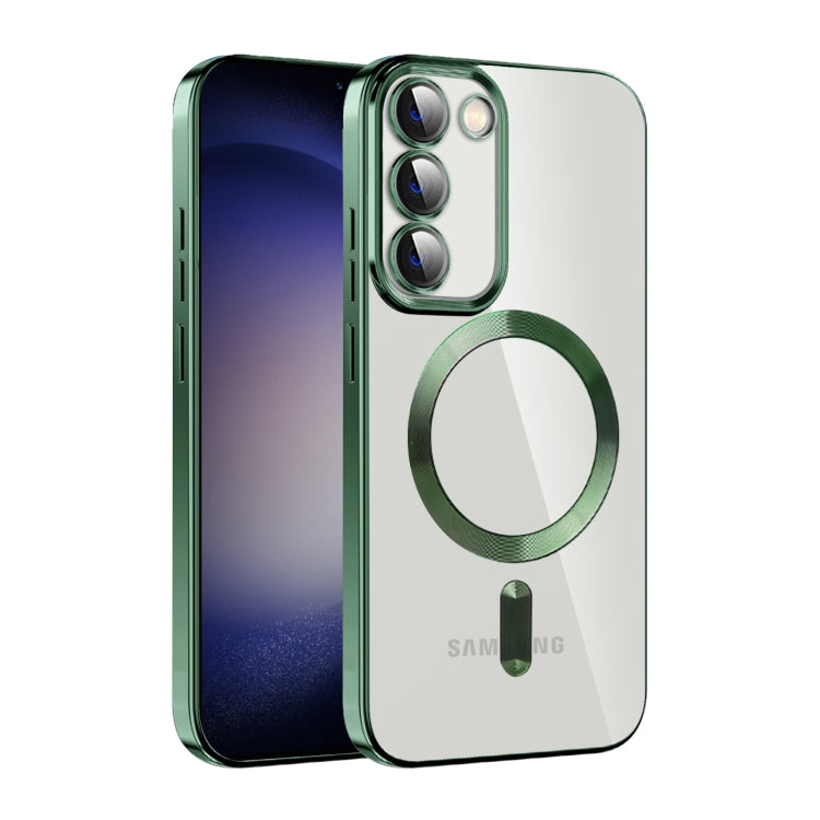 For Samsung Galaxy S23 5G CD Texture Plating TPU MagSafe Phone Case with Lens Film(Dark Green) - free shipping - PMC TechLife - Order now!